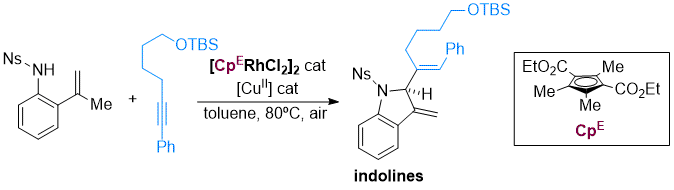 30) Rhodium(III)‐Catalyzed Annulation of 2‐Alkenylanilides with Alkynes via C‐H Activation: a Direct Access to 2‐substituted Indolines